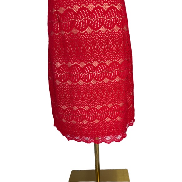 Francesca’s‎ Red Lace Halter Mini Dress | Size M - Picture 4 of 6